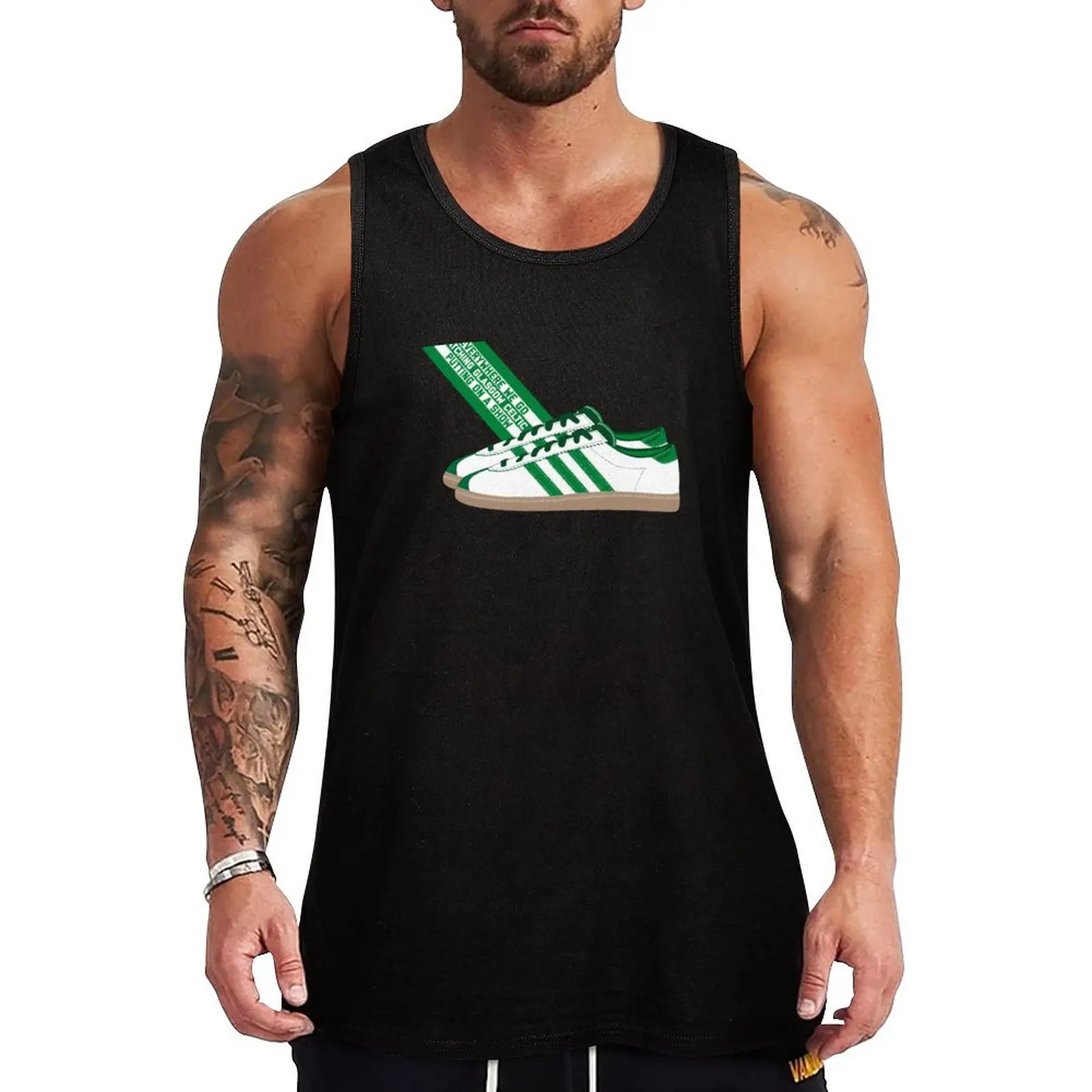 Everywhere We Go, Watching Glasgow Celtic, Putting On A Show Tank Top Pattern Print Tank Top Casual Graphic Sleeveless Top