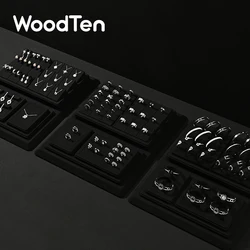 WoodTen Black Microfiber Jewelry Display Props Rings Earrings Necklaces Display Rack Jewelry Store Window Counter Showing Stand