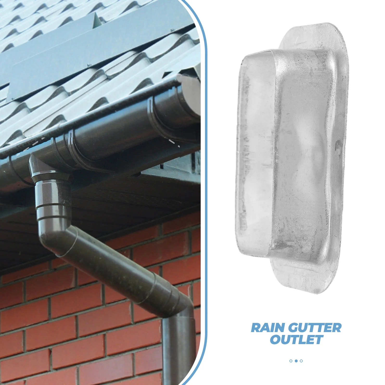 Pipe Connector Rain Gutter Raining Outlet Replacement Adapter 970X690X200CM Part Silver Drain Draining Roof