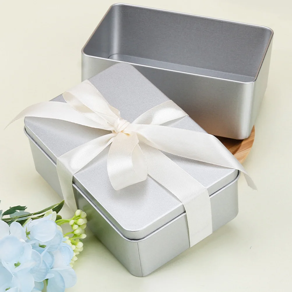 

3Pcs Small Tinplate Storage Box Business Card Candy Tin Box Durable Multipurpose Wedding Candy Rectangular Container