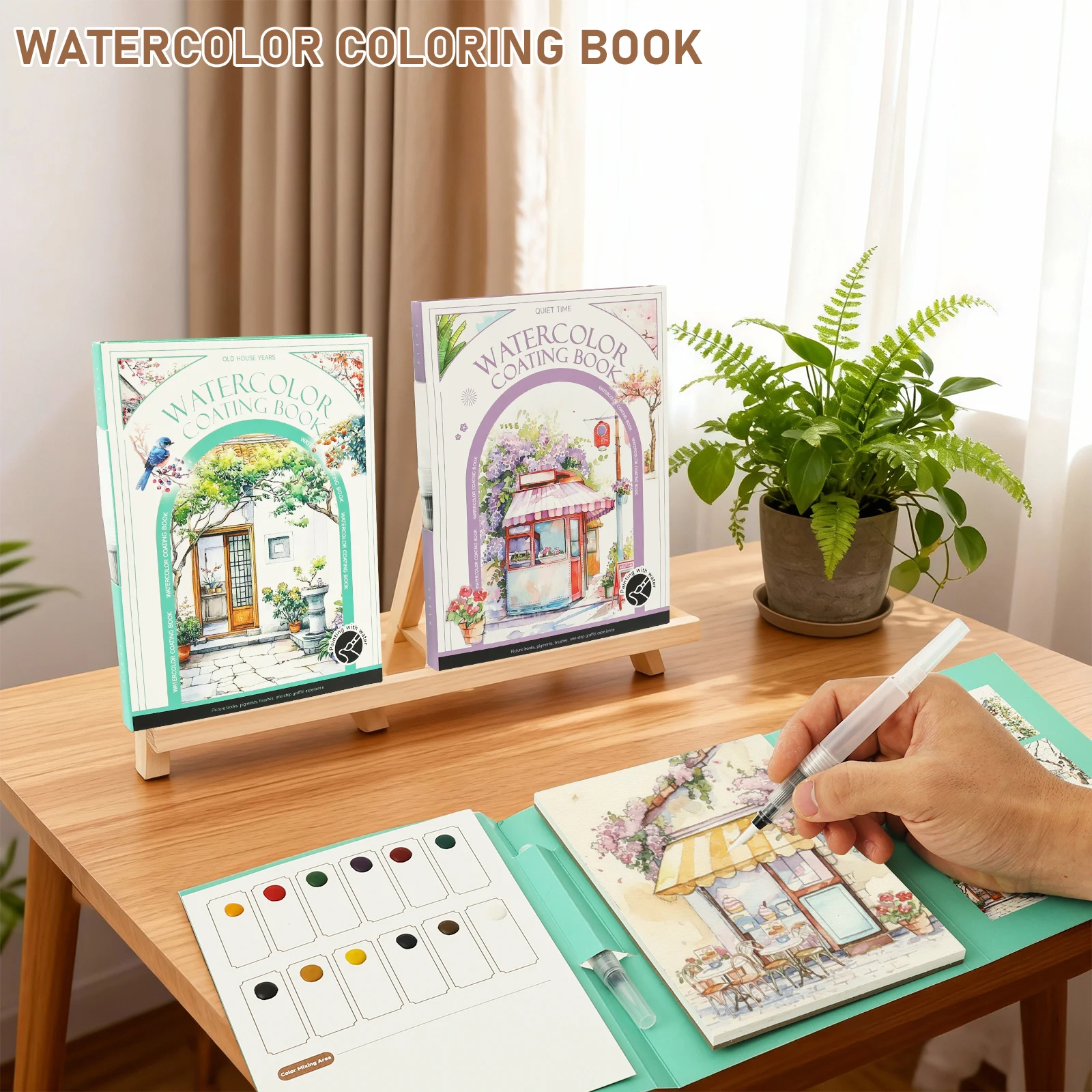 

2 шт., книга для акварельной живописи, детская волшебная акварельная книжка-раскраска, 3 сложения, игрушки для рисования, сенсорные игрушки для раннего образования для детей