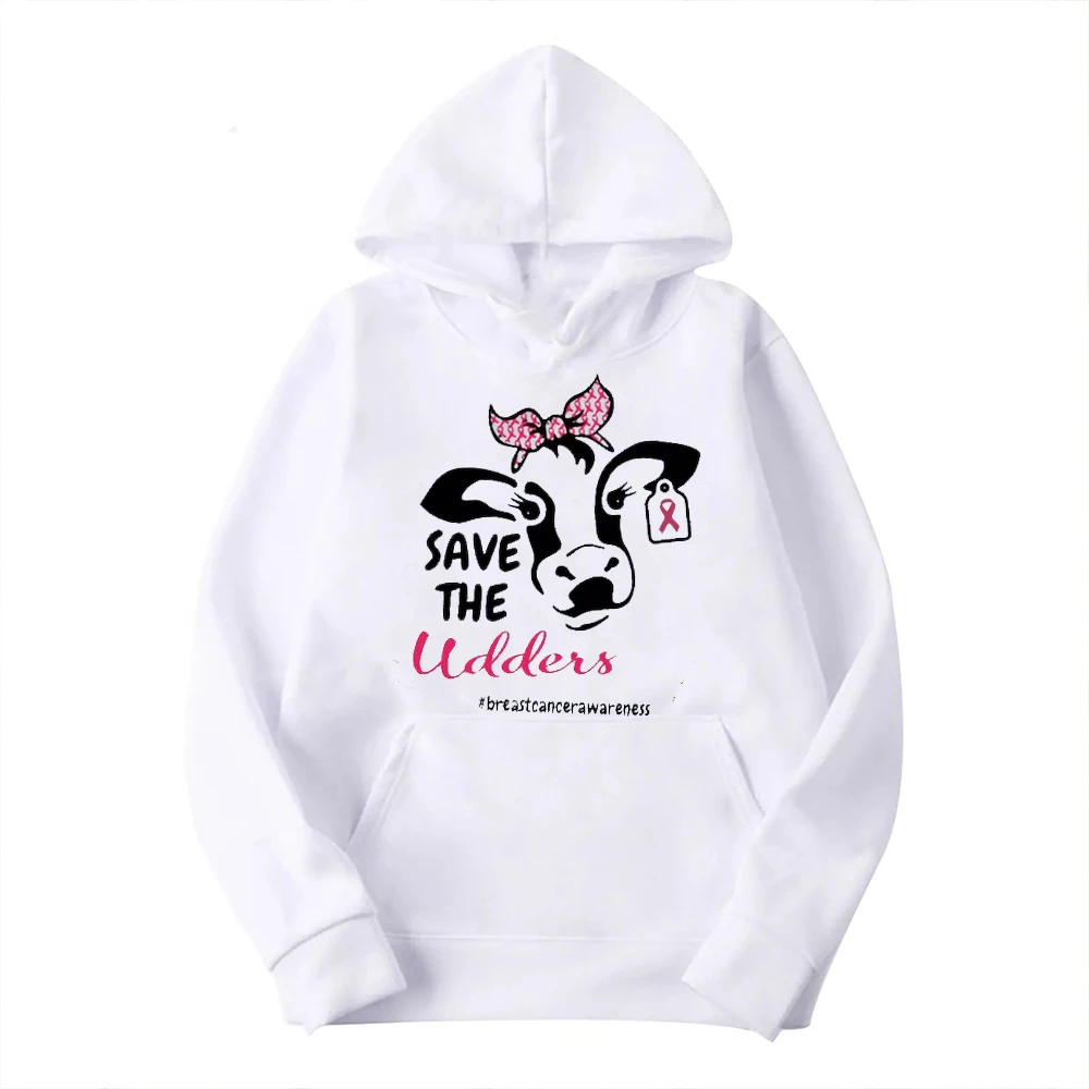 Save The Udders Pink Ribbon, Gift For Mom, Breast Cancer Awareness With Animal Print An inspiring gift man and woman new in