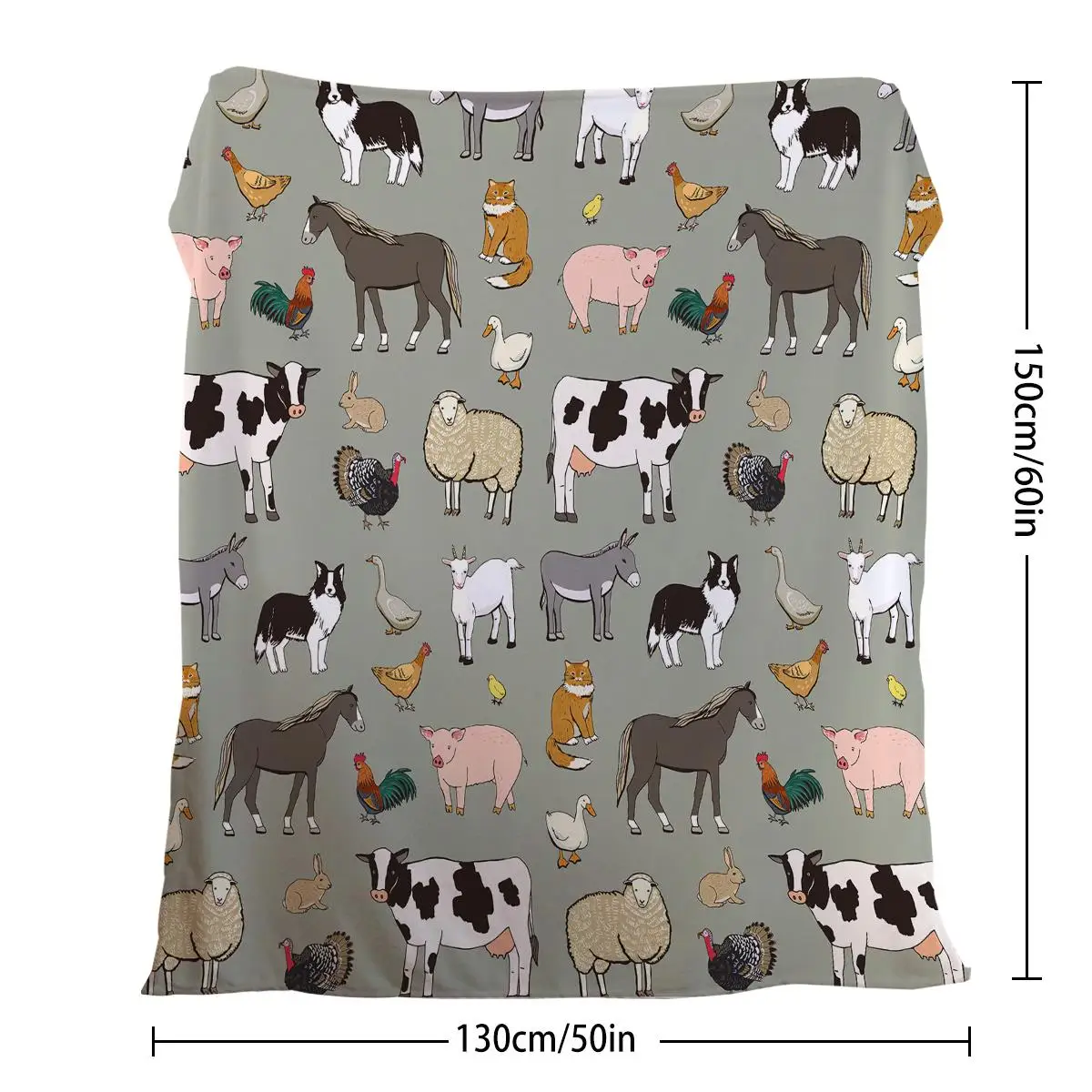 Soft Animal Blanket for Adults - Pig &  Design, Cozy 150x200cm Throw for Home, Sofa, Camping, Travel - Perfect Birthday