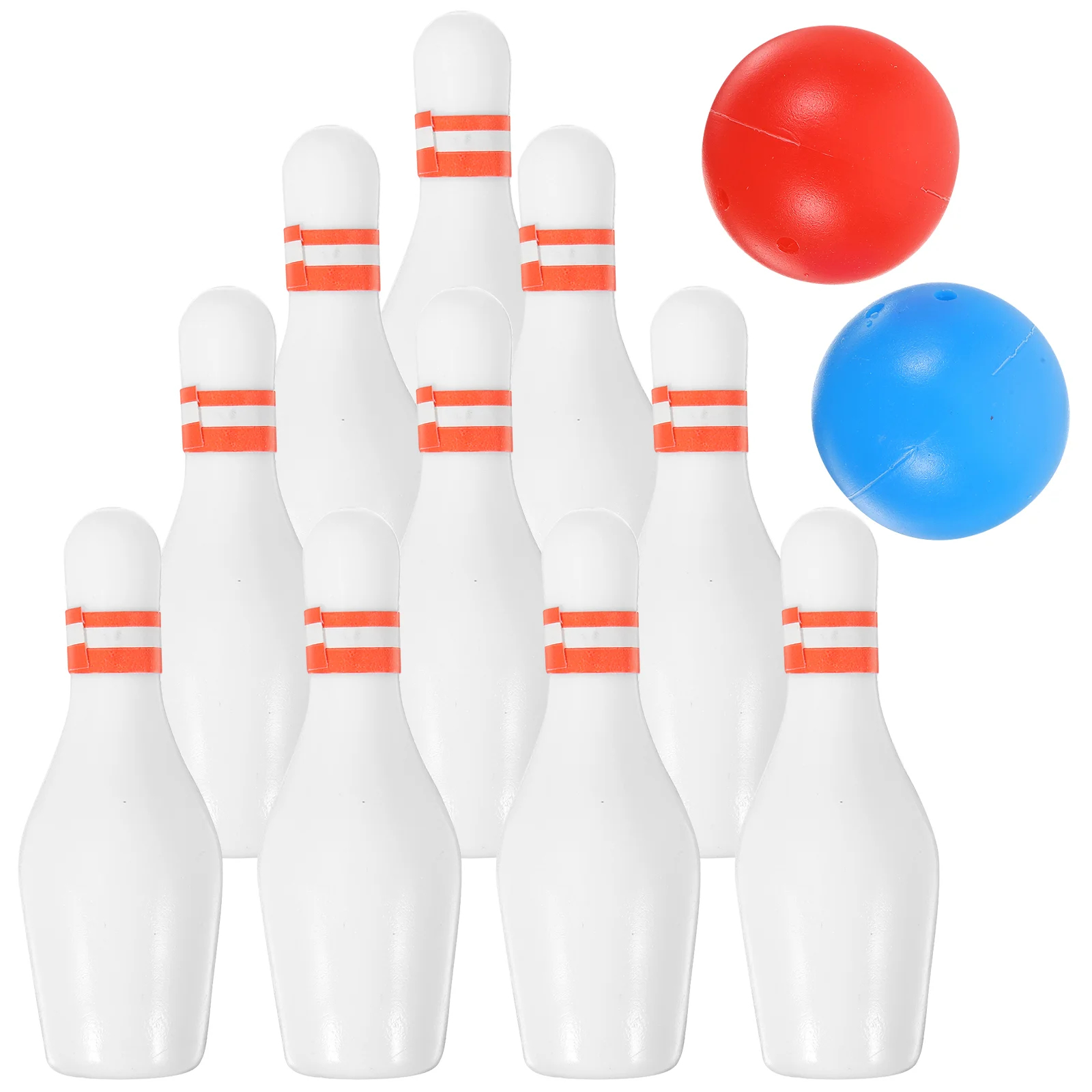 2 Sets Spielzeug-Bowlingball, handgefertigtes Dekor, Miniatur-Harz, Modellsammlung, Hauszubehör, kleine Verzierung