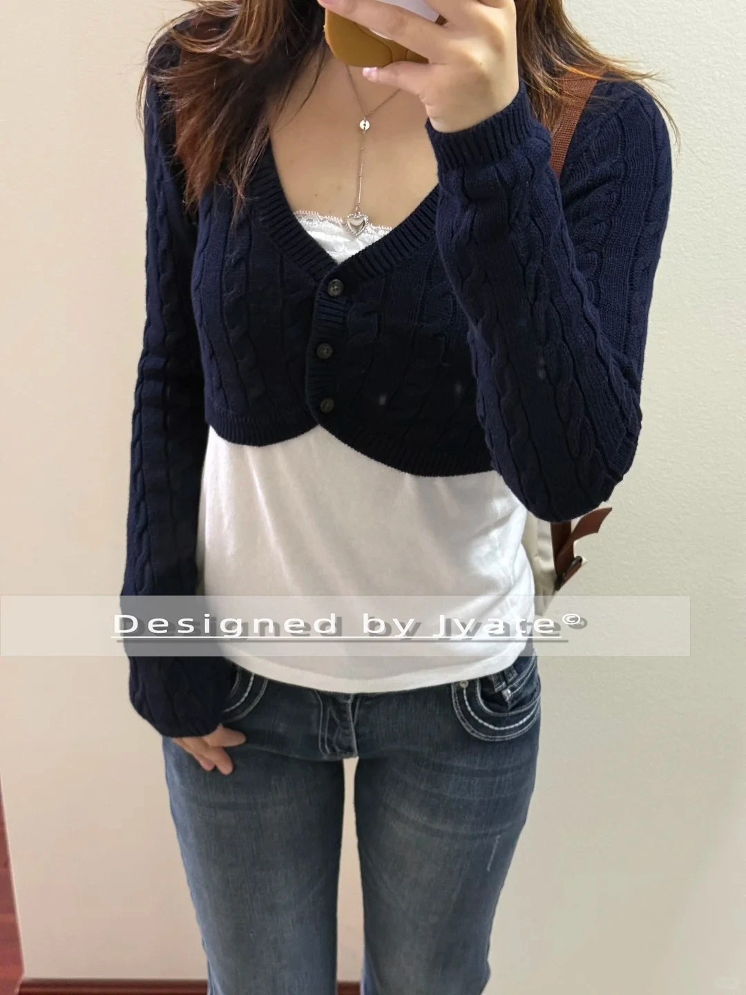 

V-neck Cropped Knitwear Women Cotton Twisted Flower Single Breasted Long Sleeve Slim Crop Tops Vintage Chic Sweater Cardigan Y2K