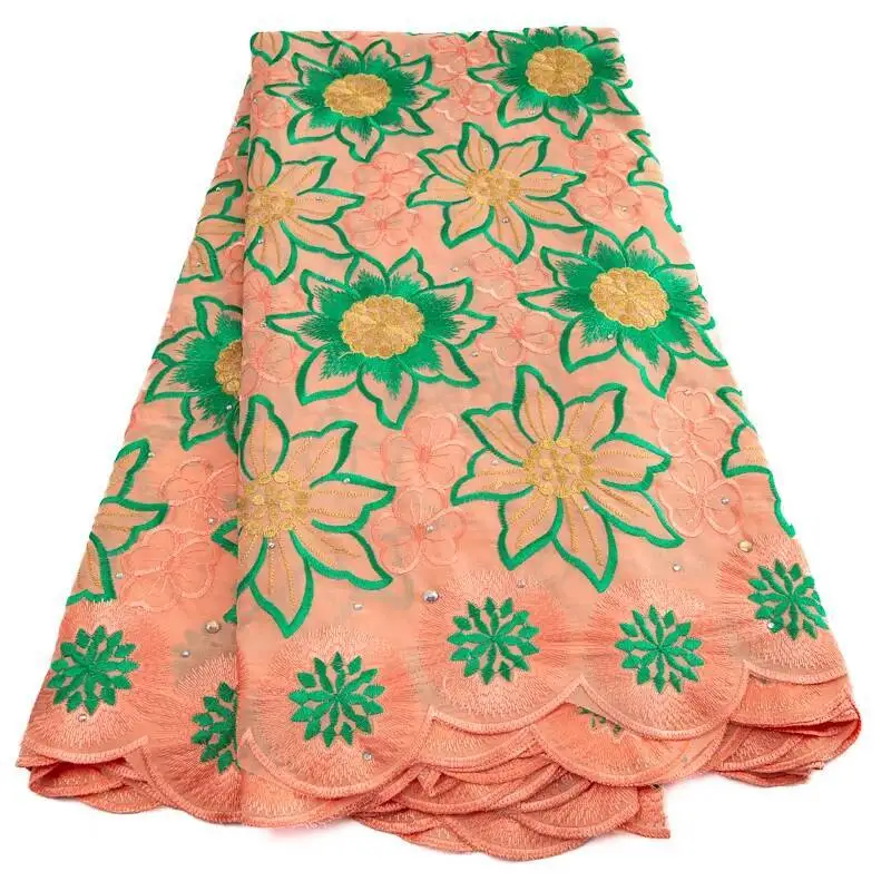 

Latest African Cotton Dry Fabric With Stones 2025 High Quality 5 Yards Swiss Voile Lace For Nigerian Sewing Wedding Party