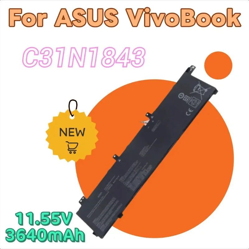 

New C31N1843 Laptop Battery 11.55V for ASUS VivoBook X532FL X432FA S14 S432 S432FL S432FA S15 S532 S532FA S532FL 0B200-03430000