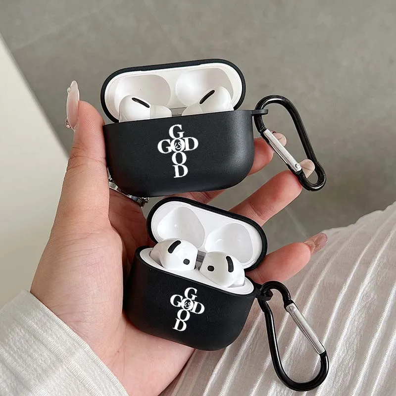 God Is Good Airpod Case Black Cover for AirPods 1 2 3 4 Pro 2 and Pro Case Earphone Cover Christian Gifts for Women Men
