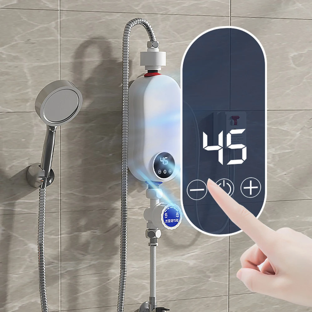 5500W Mini Electric Instant Water Heater Tankless 110V 220V Home Bathroom Shower Fast Heating Hot Water Digital Display 순간온수기 난로