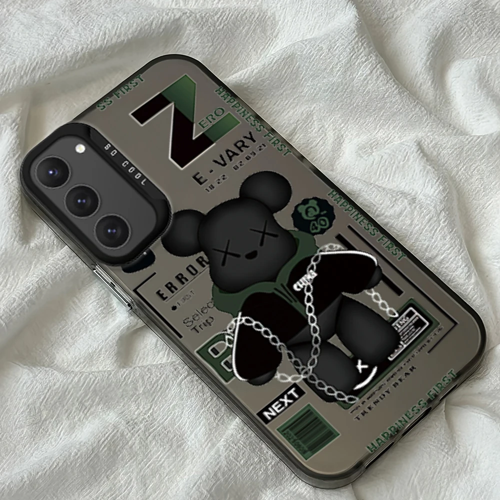 Fashion Ins Hülle für B-Bear-S Samsung Galaxy S24 S23 S22 S21 S20 FE Ultra Plus 4G 5G S-Stones Anti Fall Matte Rückseite