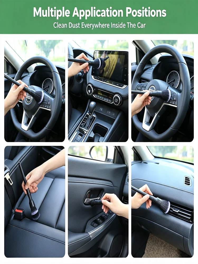 Car Interior Cleaning Tool Soft Bristle Brush for Air Conditioner Vent Washbrush for Car Interior Gap Cleaning