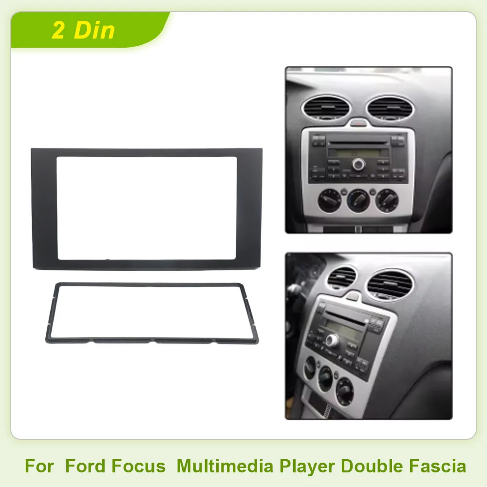 Moldura 2 Din para Painel de Rádio Automotivo C-Max S-Max Fusion Transit Fiesta para Ford Focus, Painel Duplo para Reprodutor Multimídia