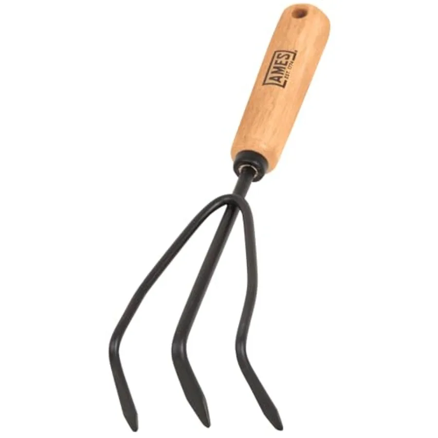 

2446300 Tempered Steel Hand Cultivator with Wood Handle 11-Inch Brown