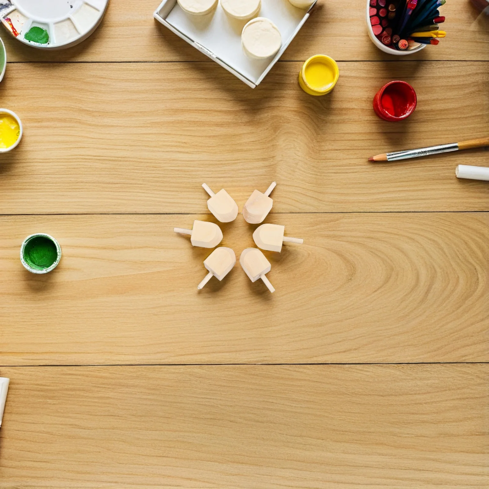 

20 Pcs Hanukkah Wooden Spiral Decor Handmade Tops Toy Khaki Dreidel Craft Toys Child