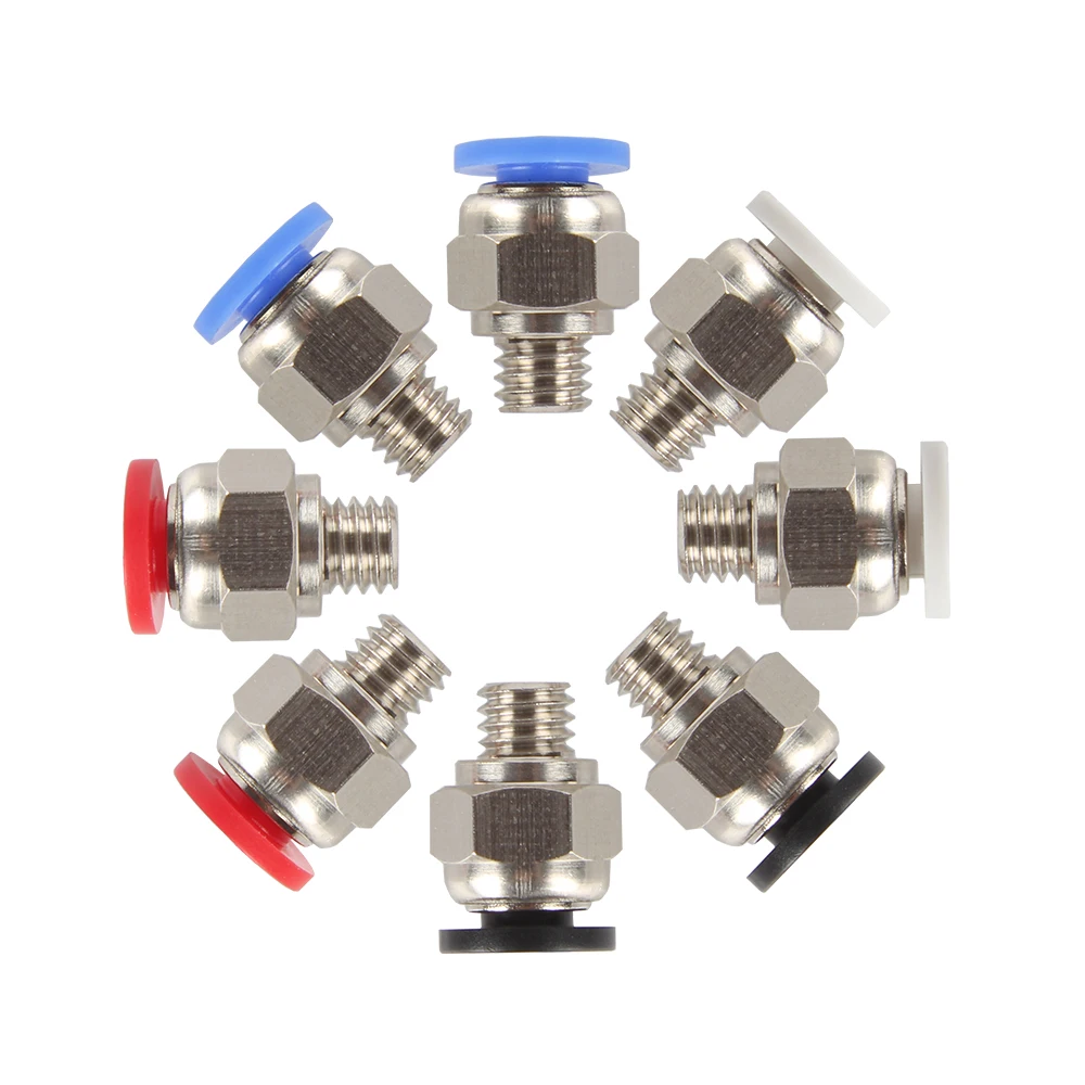 XCR3D 3D Printer Parts PC4-01 Straight through Pneumatic Fittings V6 Feeding Adapter 4*2 Feeding PTFE Tube for E3D 1.75mm Hotend