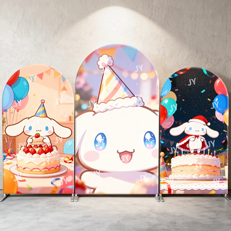 

Cinnamoroll Arch Backdrop Cover Sanrio Kids Birthday Party Decorations, Home Celebration Holiday Photo Props，Photo Background