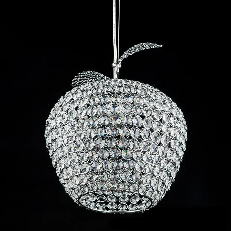 

Modern Apple stainless steel led lamps crystal Pendant Lights bedroom lamps led luster light crystal restaurant Pendant lamps