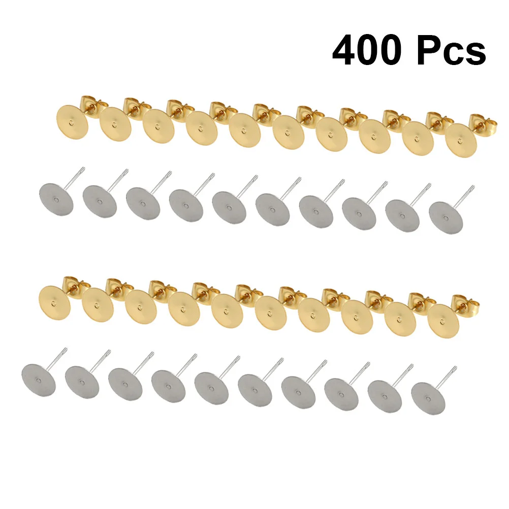 400 Pcs Earring Plugs Earrings Accessories Material Jewelry Posts Flat Pad Back Stopping