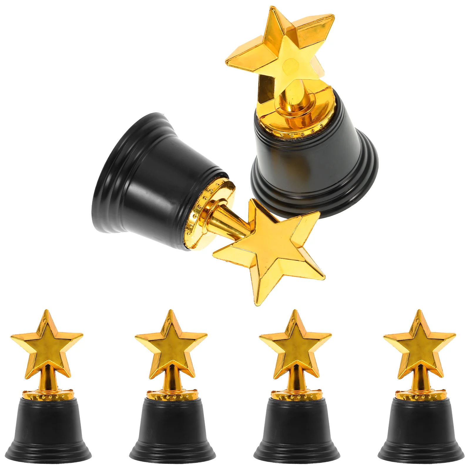 6 Pcs Star Award Trophy Ceremony Kids Gold Decor Gift Party Child Golden Girls Gifts