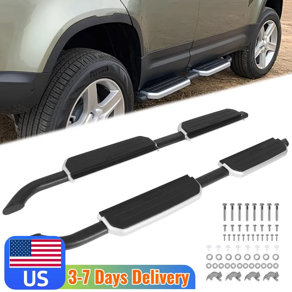 

For 2020-2024 Land Rover Defender Side Step Bars Wear Resist Black Side Step Board High Load-Bearing Auto Repairing Accessories