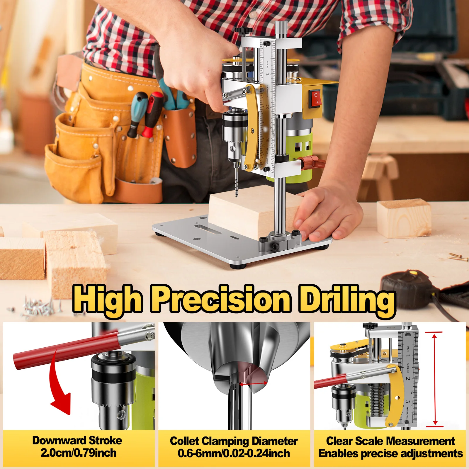 Mini Bohrmaschine Präzision Tisch Bohrmaschine Tisch Bohrmaschine B10 Spannfutter Metall Holz Jade DIY Handwerk Werkzeug