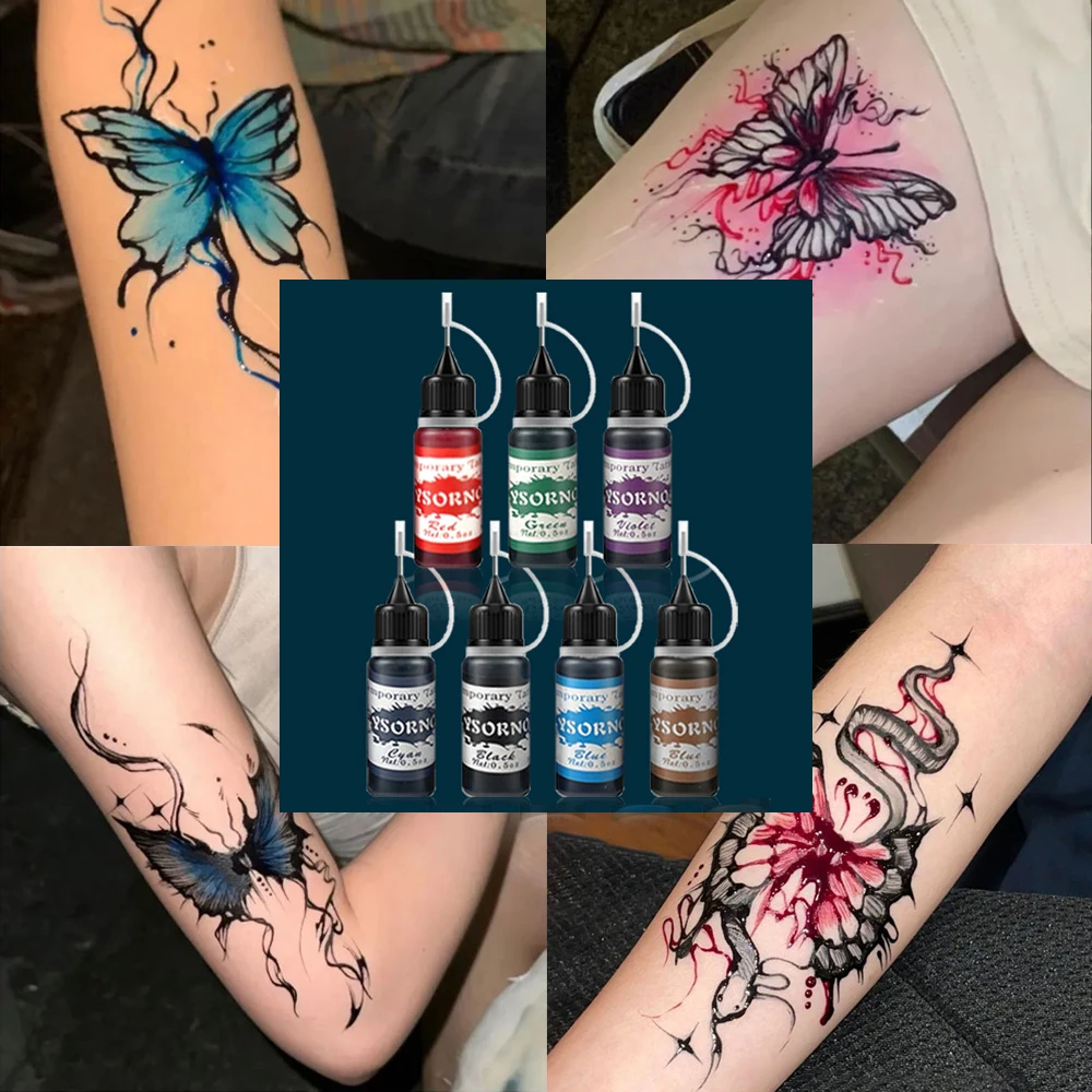 Encre de tatouage temporaire au henné pour femme, accessoires à la demande, lait de plante, liquide, document essentiel