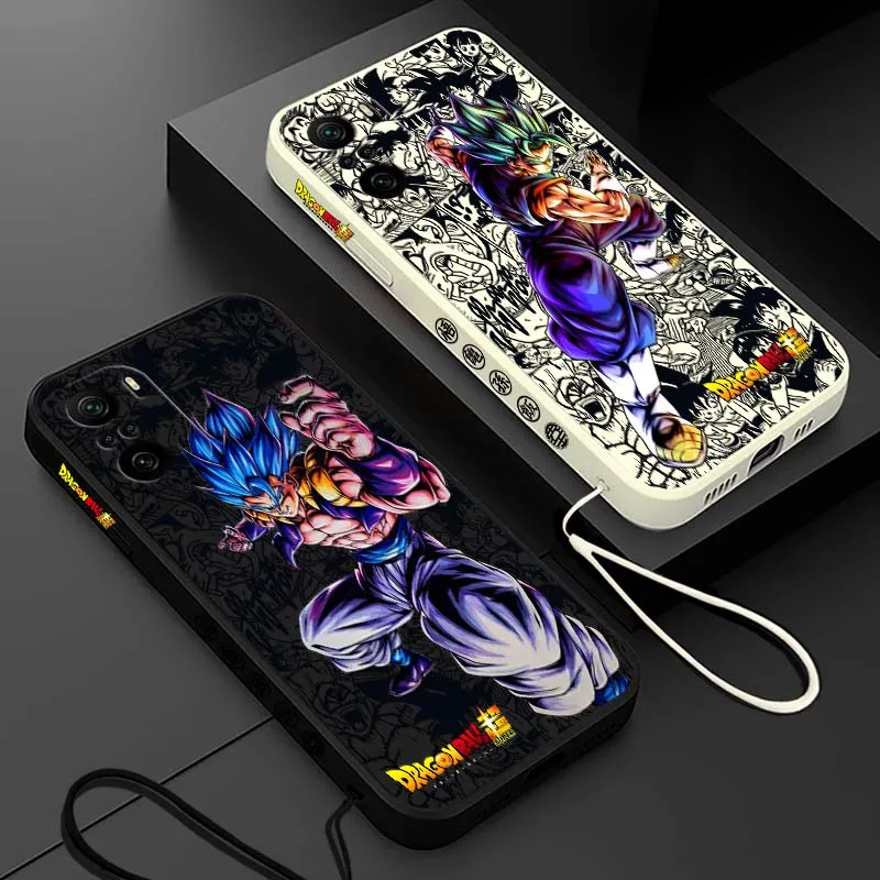 D-Dragon Ball Son Goku Cool Cover For Xiaomi Redmi Note 14 13 12 11 10 9 8 Pro Plus 4G 5G Liquid Left Rope Phone case