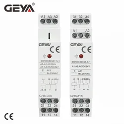 GEYA GR8 Intermediate Switch AC/DC12V 24V 48V 110V AC230V Auxiliary Relay 8A 16A 1SPDT 2SPDT 3SPDT Electronic Relay Switch