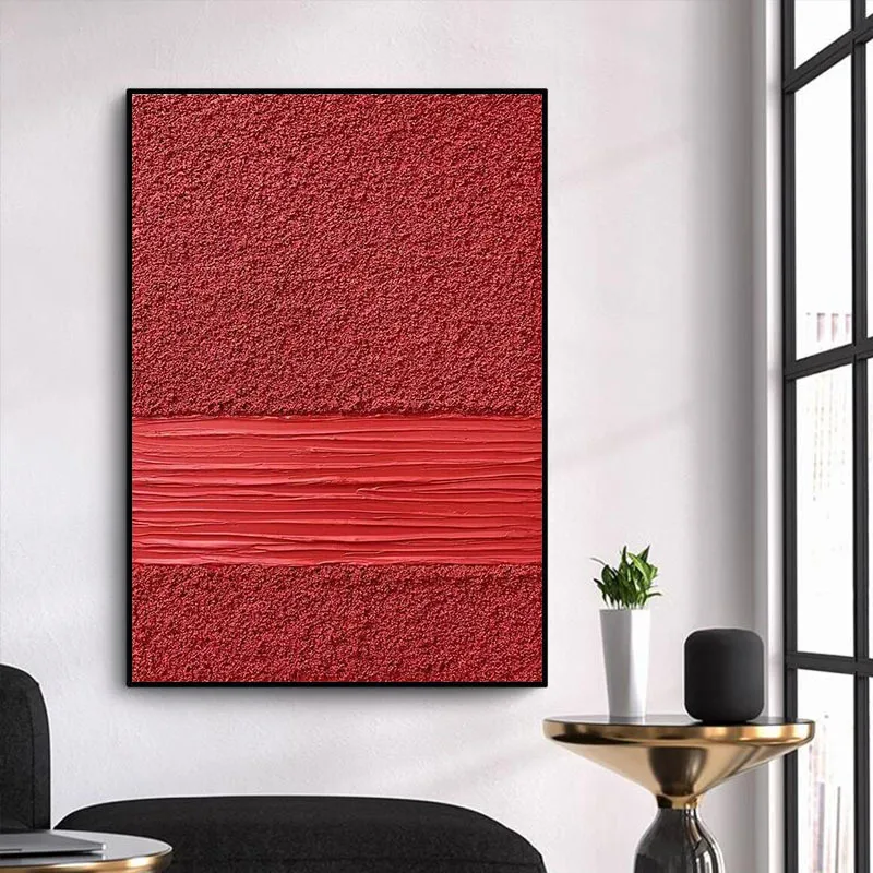 

Pure hand-painted, oil painting, red, abstract, art, living room, decoration, modern, minimalist