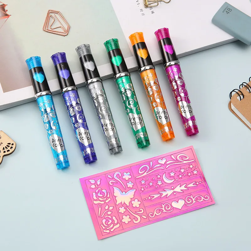 Colorful Tattoo Pen Love Butterfly Coloring DIY Graffiti Personality Stationery Student Gift Marker