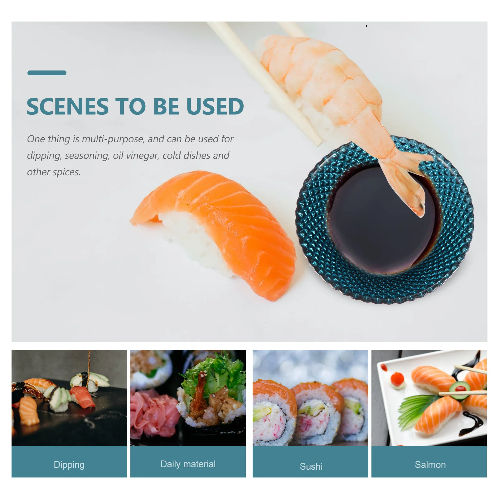 

1Pcs Seasoning Dish Glass Material Stable Base Multi-Function Sauce Plate for Soy Sauce Vinegar Chili Oil Snack Serving