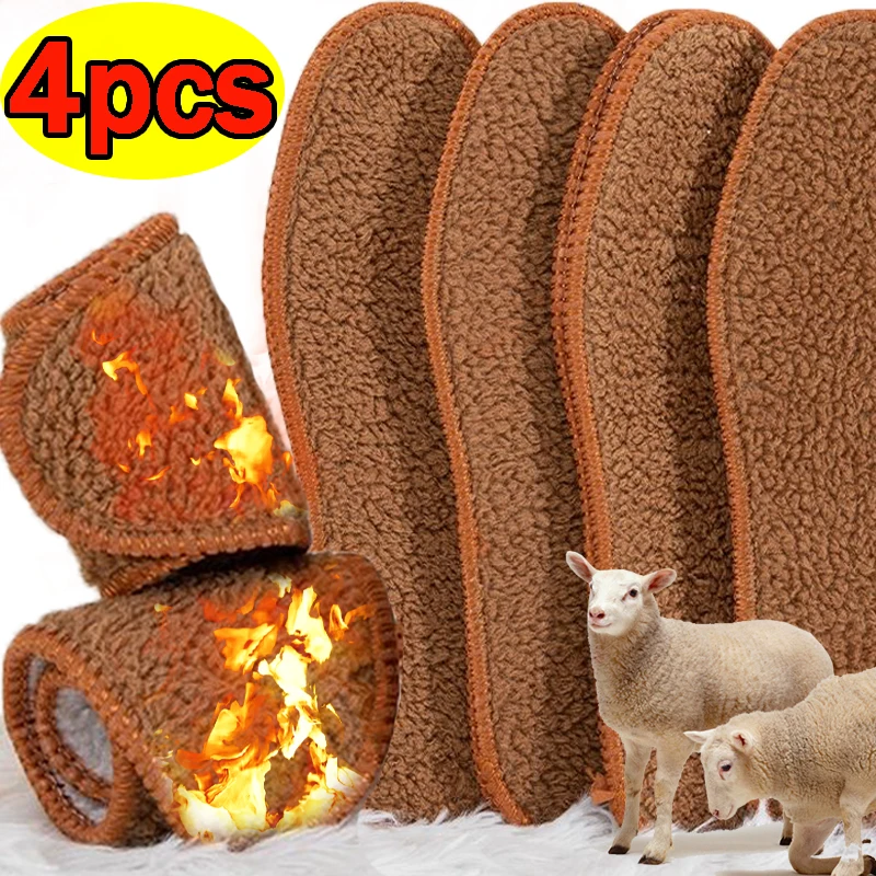 Winter Alpaca Wol Inlegzolen Vrouwen Mannen Zelf Verwarmde Thermische Schoen Pads Sport Hardlopen Warm Pluche Verdikking Laarzen Inzetstukken Paddings