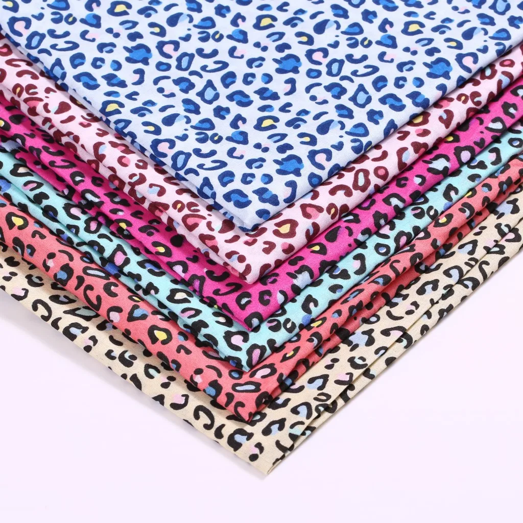 Printing Polyester Leopard Print Pattern Fabric For DIY Mouth Masks Women Dress Quilting Garment Patchwork Accessories 100x150cm