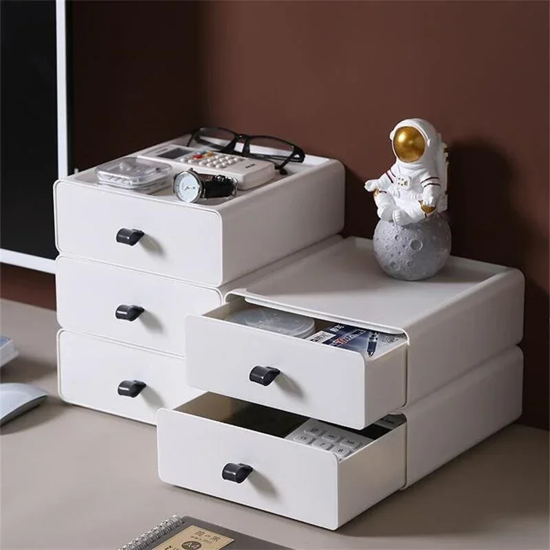 Desktop Storage Drawer Plastic Office Supplies Storage Box Home Vanity Table Cosmetic Organizer Box Makeup Jewelry Store Bins