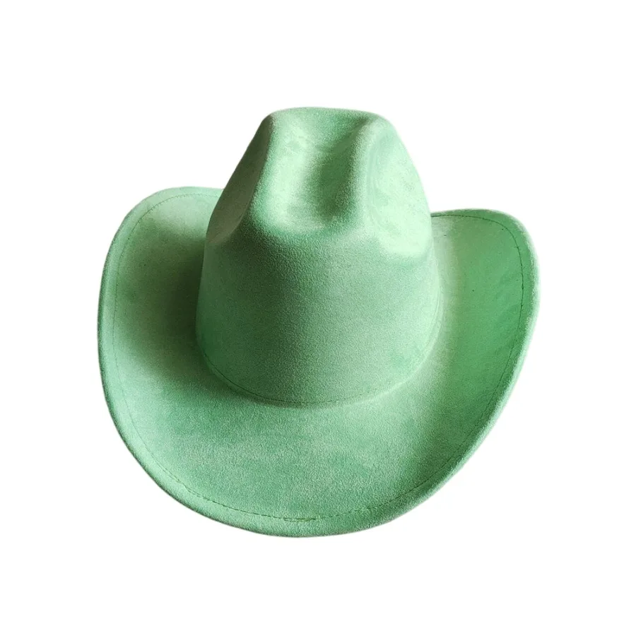 Klassiek Suède 7,5 cm Western Cowboy Dames Fedora Hoed Heren Kerk Jazz Hoed Mode Reizen Feesthoed Denim Hoed 2025