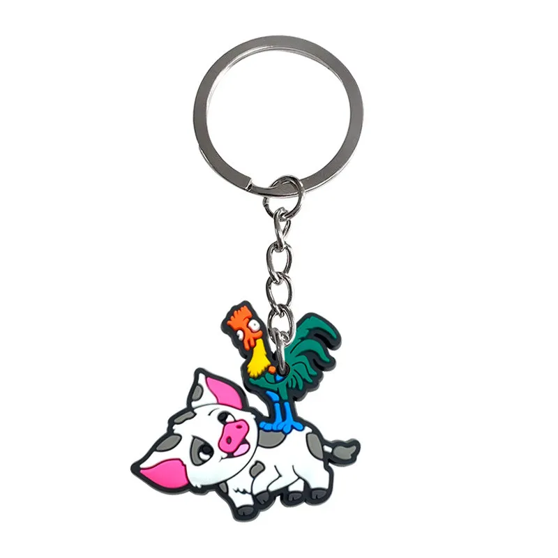 15pcs Moana PVC Keychain Anime Figure Gengar Cartoon Fashion Bag Keyring Pendant Accessories Kids Birthday Christmas Gift