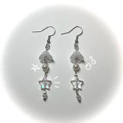 White Jellyfish Earrings Y2K handmade