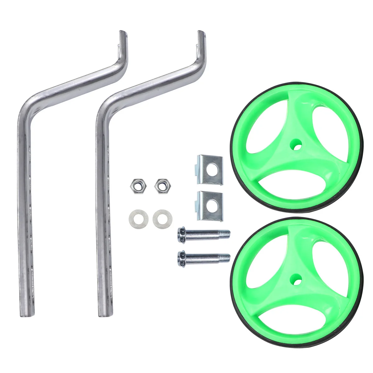 

1 Set 12 Inch Green Durable Mute Bike Auxiliary Wheel Flashing Training Wheels For Balance Cycling Safety Sturdy