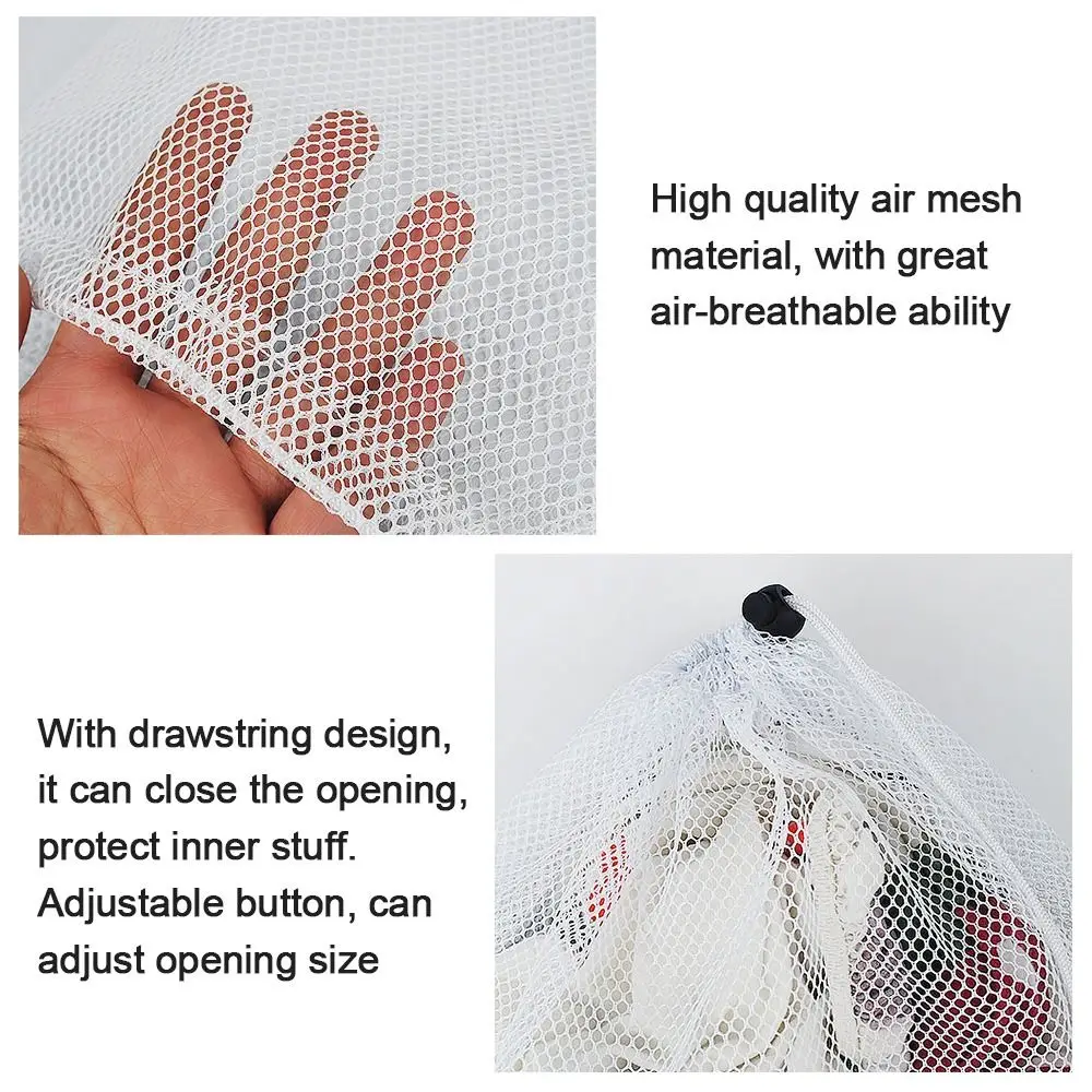 Travel Home Multi Purpose Storage Bag Laundry Bag Mesh Drawstring Bag Stuff Sack