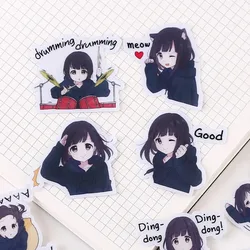 40 adet/paket yaratıcı sevimli kendinden yapılmış süper kız menhera-chan Scrapbooking çıkartmalar/dekoratif Sticker /DIY zanaat fotoğraf albümleri