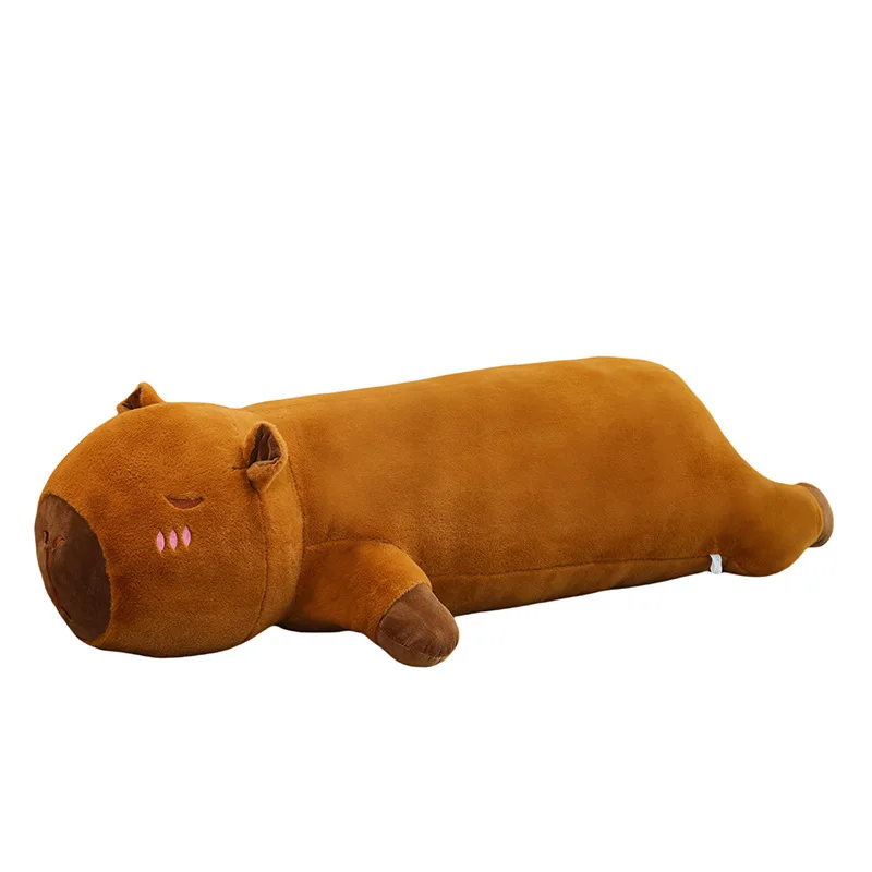 Kawaii Capybara Plüschtier, gefüllte Puppe, kuscheliges Kissen für Kinder, Geburtstagsgeschenk, weiches, langes, umarmendes Schlaf-Plüschtier für Kinder