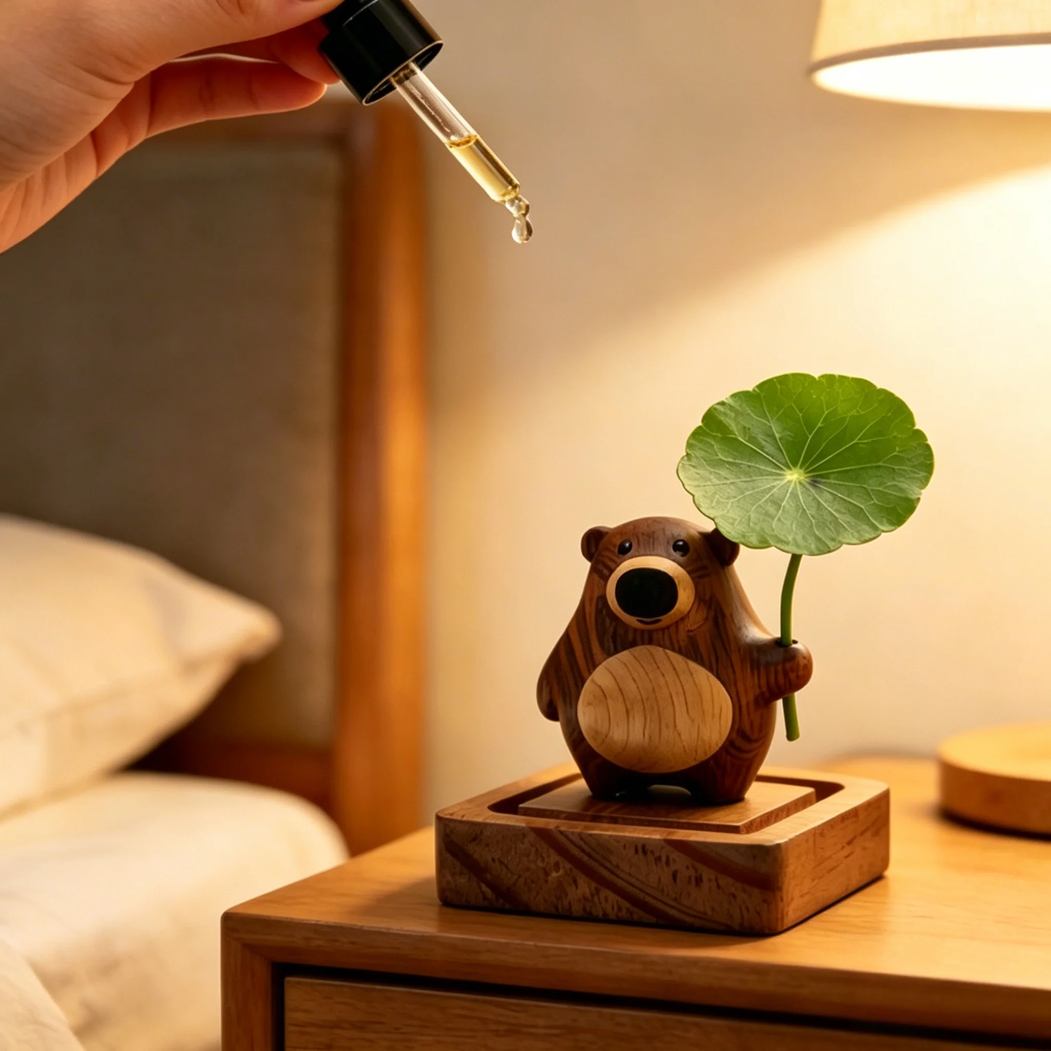 かわいいクマのアロマディフューザー木製クリエイティブエッセン - Desk Setup Essentials のレビューと価格