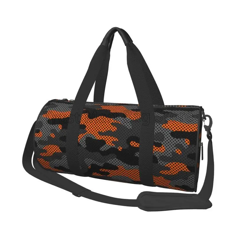 Camouflage Print Travel Duffle Bag Waterproof Workout Durable Backpack Handbags Round Yoga Gym Bag Outdoor Sports Fitness Bags