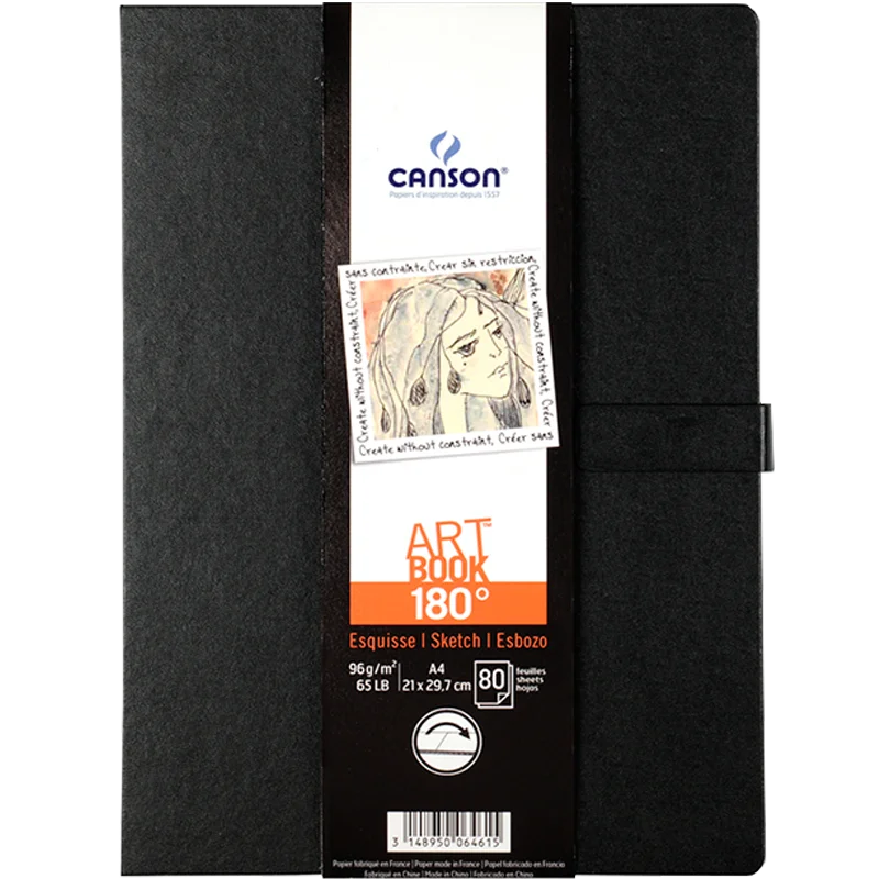 

France CANSON drawing book ART series 180 ℃ 96g color pencil sketchbook hard shell magnetic cover art supplies student supplies