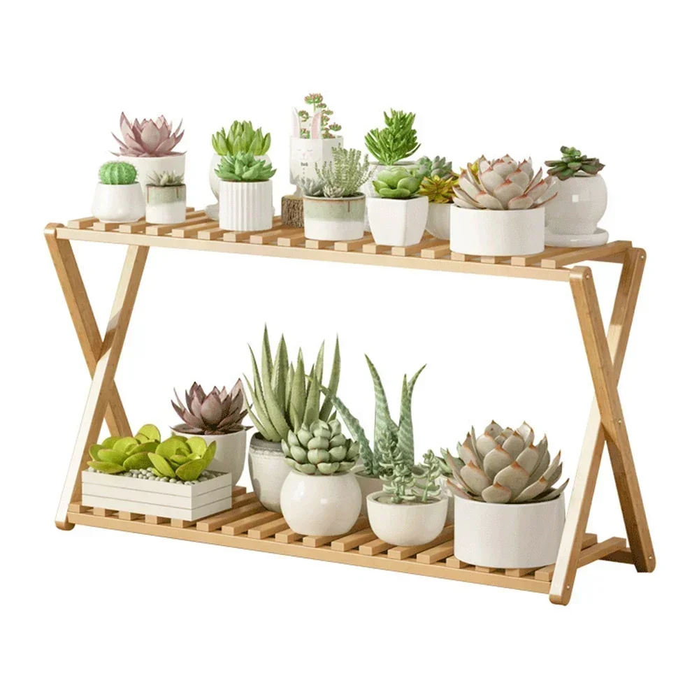 Soporte de madera multicapa para plantas, estante de exhibición para macetas de flores, organizador para sala de estar, muebles de exterior