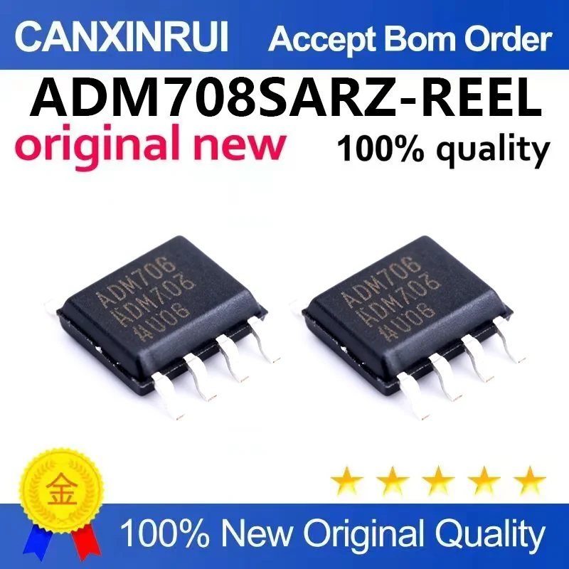 （5pcs-10pcs）Original genuine ADM708SARZ-REEL package SOIC-8 monitoring and reset chip