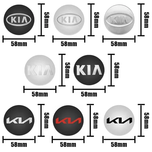 Imagen 2 del producto 4 Uds. Tapas centrales de cubo de rueda de 58mm para KIA Magentis Cerato Forte Sportage R Soul Venga Sorento K3 K5 K7 K9 KX3 insignia cubierta tapas de cubo