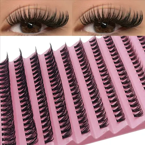 MJ Individual Lashes 8-16mm 200pcs Cluster Lashes Natural Look Mixed Tray DIY Eyelash Extension Volume Lash Clusters Eyelashes