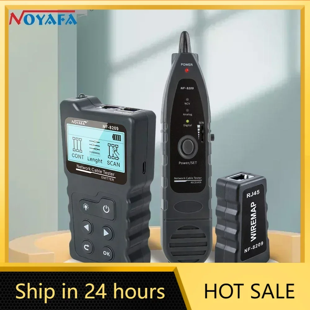 Noyafa NF-8209 internet cable tester LCD Display Measure Length cabl RJ45 Cable Tracker utp multifunctional tester Network Tool