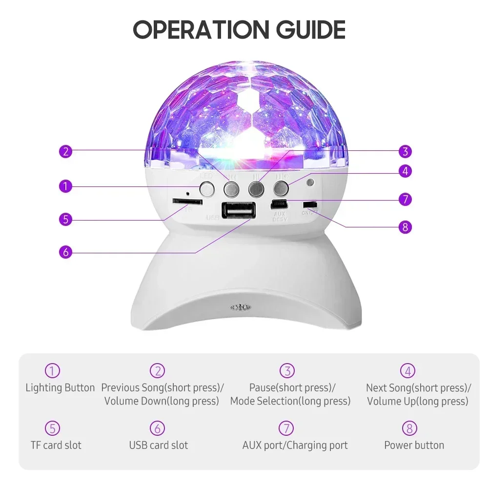 Беспроводная Bluetooth-панель для дискотеки, вращающаяся на 360 °